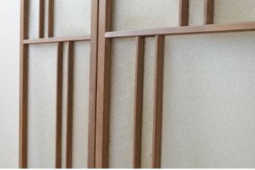 アンティーク建具　大正ロマンなお部屋作りにおすすめな幅狭ガラス戸2枚セット(引き戸)(R-068870)