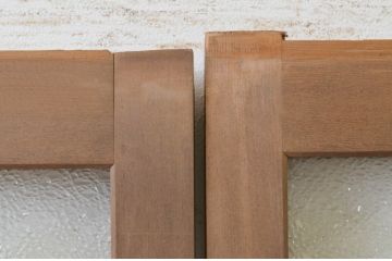 アンティーク建具　大正ロマンなお部屋作りにおすすめな幅狭ガラス戸2枚セット(引き戸)(R-068870)