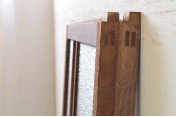 アンティーク建具　大正ロマンなお部屋作りにおすすめな幅狭ガラス戸2枚セット(引き戸)(R-068870)