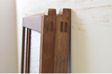アンティーク建具　大正ロマンなお部屋作りにおすすめな幅狭ガラス戸2枚セット(引き戸)(R-068870)
