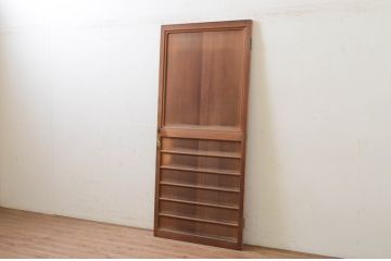 アンティーク建具　上手物!!　杉材　柾目の美しい横桟付き板戸扉1枚(ドア、木製扉)(R-068872)