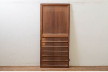 アンティーク建具　上手物!!　杉材　柾目の美しい横桟付き板戸扉1枚(ドア、木製扉)(R-068872)