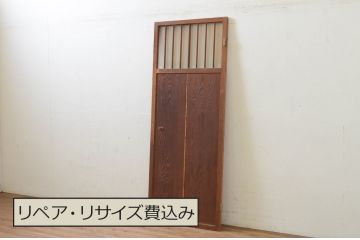 アンティーク建具　和風の空間づくりにおすすめの幅狭板戸扉1枚(木製扉、ドア)(R-068873)