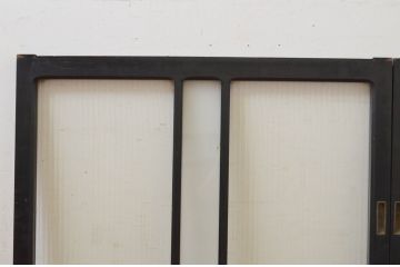 アンティーク建具　落ち着いた雰囲気が素敵なモールガラス窓2枚セット(引き戸、ガラス戸)(R-068874)
