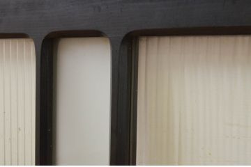 アンティーク建具　落ち着いた雰囲気が素敵なモールガラス窓2枚セット(引き戸、ガラス戸)(R-068874)