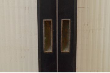 アンティーク建具　落ち着いた雰囲気が素敵なモールガラス窓2枚セット(引き戸、ガラス戸)(R-068874)
