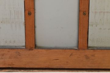 アンティーク建具　落ち着いた雰囲気が素敵なモールガラス窓2枚セット(引き戸、ガラス戸)(R-068874)
