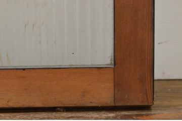 アンティーク建具　落ち着いた雰囲気が素敵なモールガラス窓2枚セット(引き戸、ガラス戸)(R-068874)