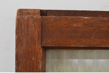 アンティーク建具　レトロな雰囲気が魅力のチェッカーガラス窓1枚(ガラス戸、引き戸)(R-068876)