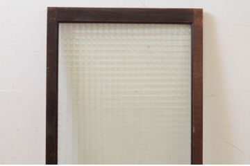 アンティーク建具　レトロな雰囲気が魅力のチェッカーガラス窓1枚(ガラス戸、引き戸)(R-068876)
