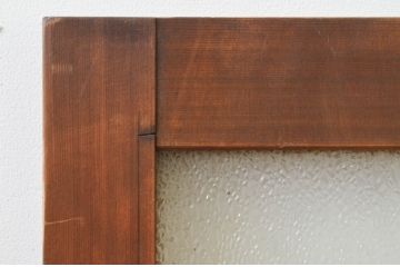 アンティーク建具　レトロな雰囲気を醸し出す背の低いガラス扉1枚(木製扉、ドア)(R-068878)