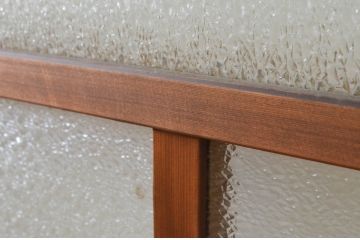 アンティーク建具　レトロな雰囲気を醸し出す背の低いガラス扉1枚(木製扉、ドア)(R-068878)