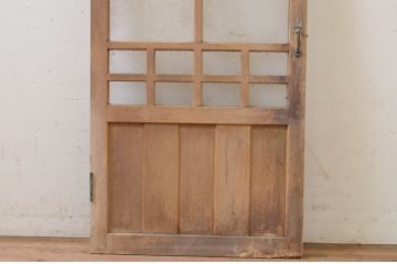 アンティーク建具　レトロな雰囲気を醸し出す背の低いガラス扉1枚(木製扉、ドア)(R-068878)