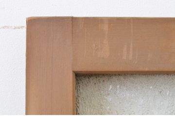 アンティーク建具　レトロな雰囲気を醸し出す背の低いガラス扉1枚(木製扉、ドア)(R-068878)