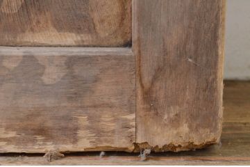 アンティーク建具　レトロな雰囲気を醸し出す背の低いガラス扉1枚(木製扉、ドア)(R-068878)