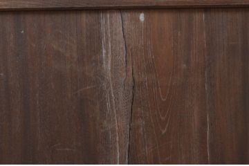 アンティーク建具　総欅(ケヤキ)材一枚板　経年を感じさせる木味が魅力の板戸窓2枚セット(引き戸)(R-068882)