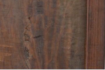 アンティーク建具　総欅(ケヤキ)材一枚板　経年を感じさせる木味が魅力の板戸窓2枚セット(引き戸)(R-068882)