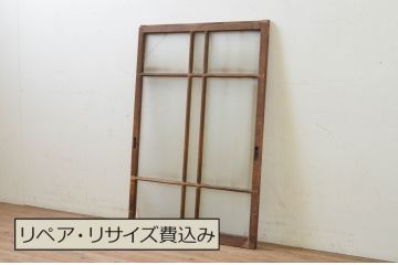 アンティーク建具　大正ロマンな雰囲気作りにおすすめなガラス窓1枚(引き戸、ガラス戸)(R-068883)