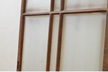 アンティーク建具　大正ロマンな雰囲気作りにおすすめなガラス窓1枚(引き戸、ガラス戸)(R-068883)