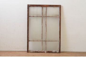 アンティーク建具　大正ロマンな雰囲気作りにおすすめなガラス窓1枚(引き戸、ガラス戸)(R-068883)