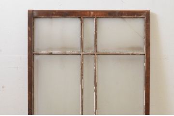 アンティーク建具　大正ロマンな雰囲気作りにおすすめなガラス窓1枚(引き戸、ガラス戸)(R-068883)