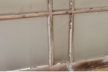 アンティーク建具　大正ロマンな雰囲気作りにおすすめなガラス窓1枚(引き戸、ガラス戸)(R-068883)