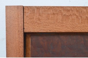 アンティーク建具　高級品!!　総欅(ケヤキ)材　玉杢無垢材　落ち着いた和の空間を演出する板戸窓2枚セット(扉、ドア)(R-068884)