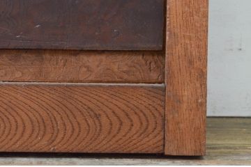 アンティーク建具　高級品!!　総欅(ケヤキ)材　玉杢無垢材　落ち着いた和の空間を演出する板戸窓2枚セット(扉、ドア)(R-068884)