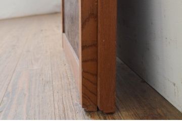 アンティーク建具　高級品!!　総欅(ケヤキ)材　玉杢無垢材　落ち着いた和の空間を演出する板戸窓2枚セット(引き戸)(R-068885)