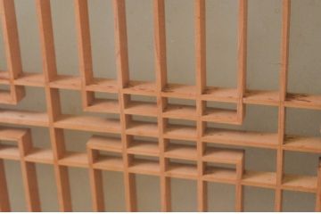 アンティーク建具　両面ガラス　和モダンな雰囲気づくりにおすすめの書院戸4枚セット(窓、組子、引き戸、ガラス戸)(R-068886)