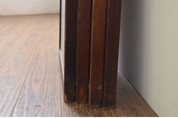 アンティーク建具　両面ガラス　和モダンな雰囲気づくりにおすすめの書院戸4枚セット(窓、組子、引き戸、ガラス戸)(R-068887)