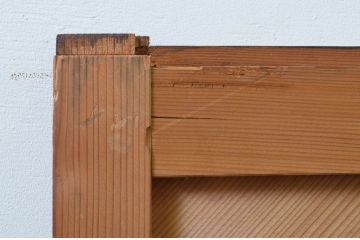 アンティーク建具　モダンデザイン　大正ロマンの雰囲気を高める板戸窓2枚セット(引き戸)(R-068888)