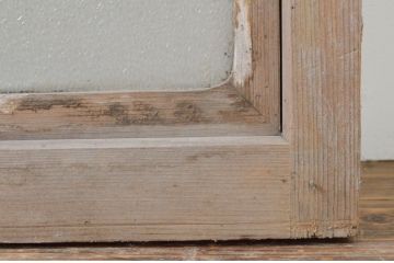 アンティーク建具　上品なデザインのもみじの彫刻入り格子窓2枚セット(ガラス戸、格子戸、引き戸)(R-068889)