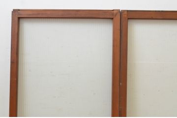 アンティーク建具　どこか懐かしい雰囲気漂うモールガラス窓4枚セット(引き戸、ガラス戸)(R-068890)