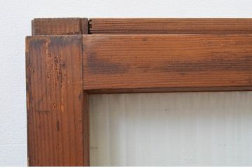 アンティーク建具　どこか懐かしい雰囲気漂うモールガラス窓4枚セット(引き戸、ガラス戸)(R-068890)