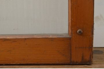 アンティーク建具　どこか懐かしい雰囲気漂うモールガラス窓4枚セット(引き戸、ガラス戸)(R-068890)