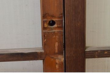 アンティーク建具　どこか懐かしい雰囲気漂うモールガラス窓4枚セット(引き戸、ガラス戸)(R-068890)