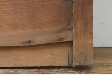 アンティーク建具　希少デザイン!!　大正ロマンの雰囲気を高めるモダンな格子の板戸窓2枚セット(引き戸、ガラス戸)(R-068892)