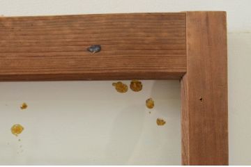 アンティーク建具　古い木味が魅力的なガラス窓4枚セット(引き戸、ガラス戸)(R-068893)