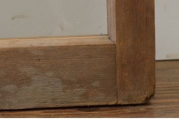 アンティーク建具　古い木味が魅力的なガラス窓4枚セット(引き戸、ガラス戸)(R-068893)