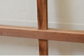 アンティーク建具　古い木味が魅力的なガラス窓4枚セット(引き戸、ガラス戸)(R-068893)