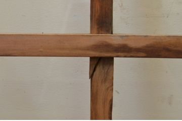 アンティーク建具　古い木味が魅力的なガラス窓4枚セット(引き戸、ガラス戸)(R-068893)