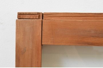 アンティーク建具　古い木味が魅力的なガラス窓2枚セット(引き戸、ガラス戸)(R-068894)