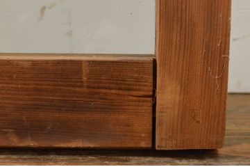 アンティーク建具　古い木味が魅力的なガラス窓2枚セット(引き戸、ガラス戸)(R-068894)