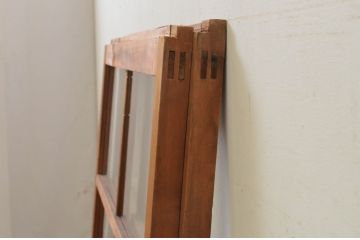 アンティーク建具　古い木味が魅力的なガラス窓2枚セット(引き戸、ガラス戸)(R-068894)