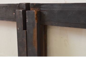アンティーク建具　ノスタルジックな雰囲気溢れるガラス窓2枚セット(引き戸、ガラス戸)(R-068896)