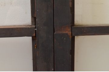 アンティーク建具　ノスタルジックな雰囲気溢れるガラス窓2枚セット(引き戸、ガラス戸)(R-068896)