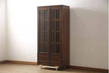 中古　岩谷堂箪笥　和モダンスタイルのお部屋におすすめなブックケース(書棚、本箱、飾り棚、収納棚、戸棚、キャビネット)(R-068898)