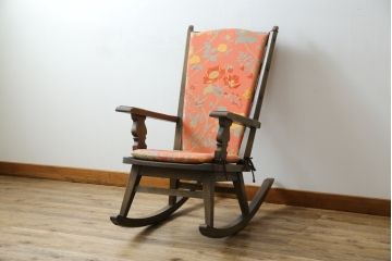 中古　神戸洋家具　永田良介商店　くつろぎの時間にオススメのロッキングチェア(アームチェア、揺り椅子、板座チェア、イス)(R-068900)
