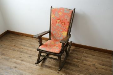 中古　神戸洋家具　永田良介商店　くつろぎの時間にオススメのロッキングチェア(アームチェア、揺り椅子、板座チェア、イス)(R-068900)